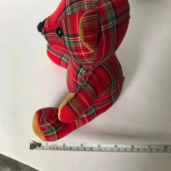 Vintage Dakin Plaid Red Teddy Bear 1984 Plush Toy - Picture 6 of 9